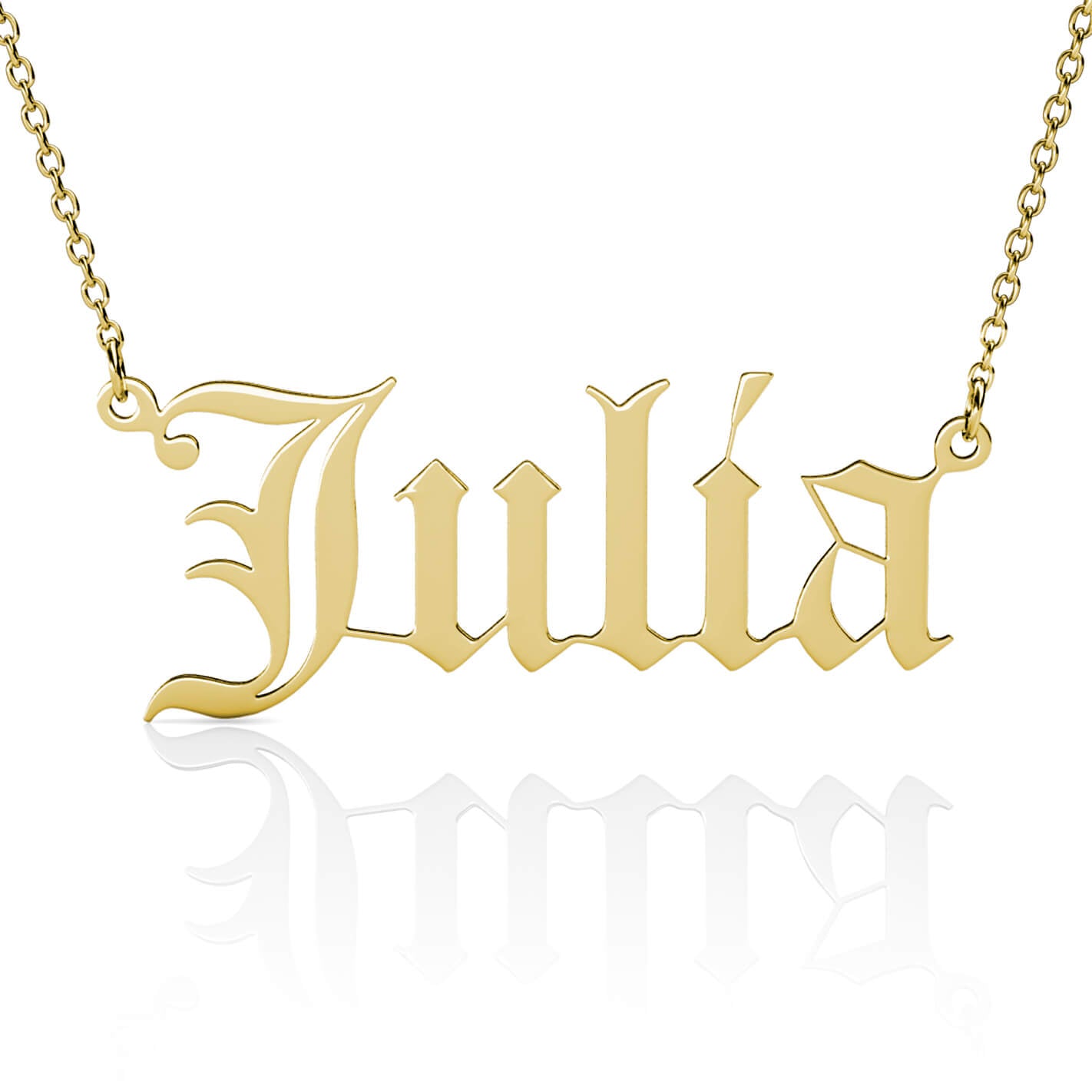 Old English Name Necklace - Personalised Name Necklace Gold - IFSHE UK