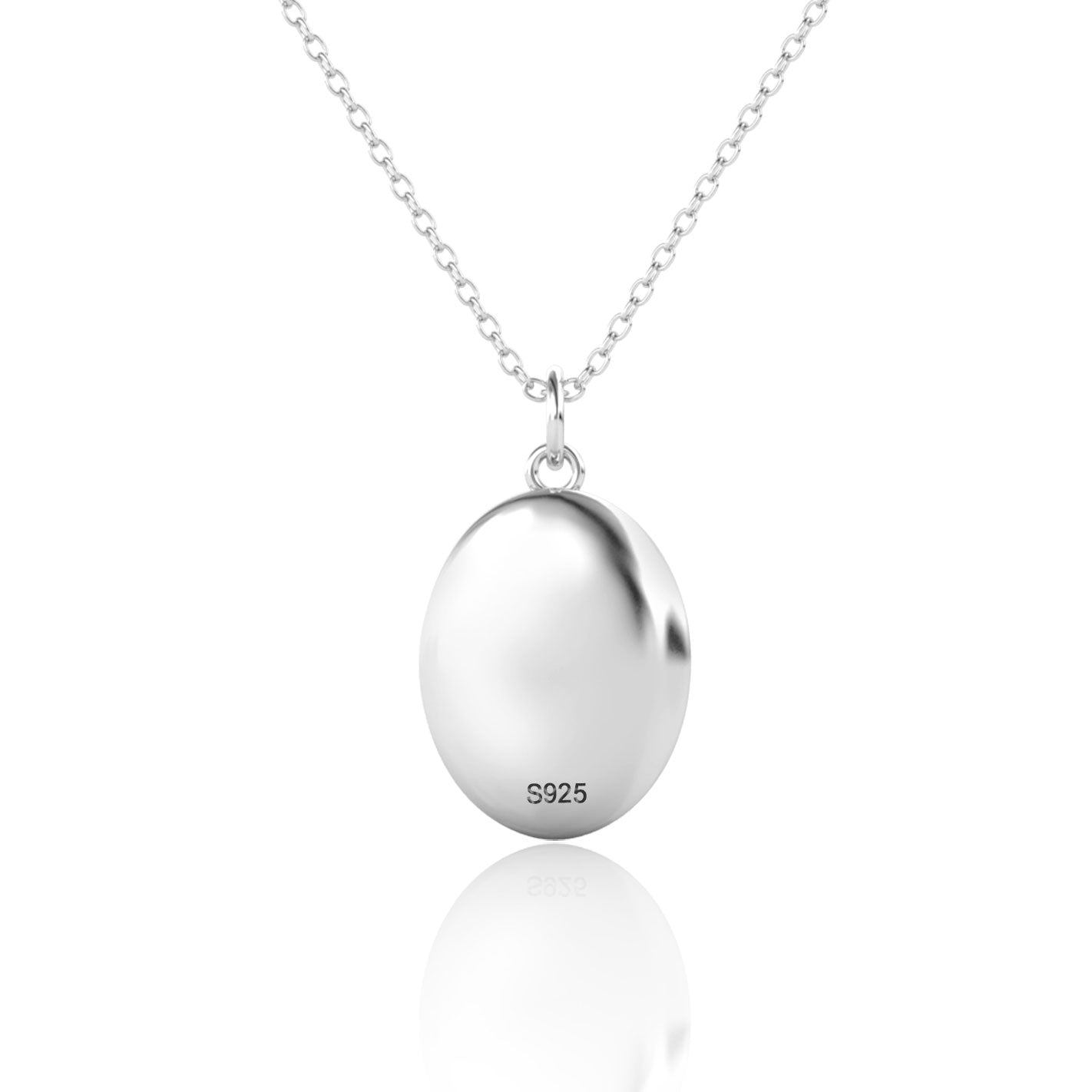 Personalised Locket with Photo - Oval Locket with Picture Inside - Sterling Silver