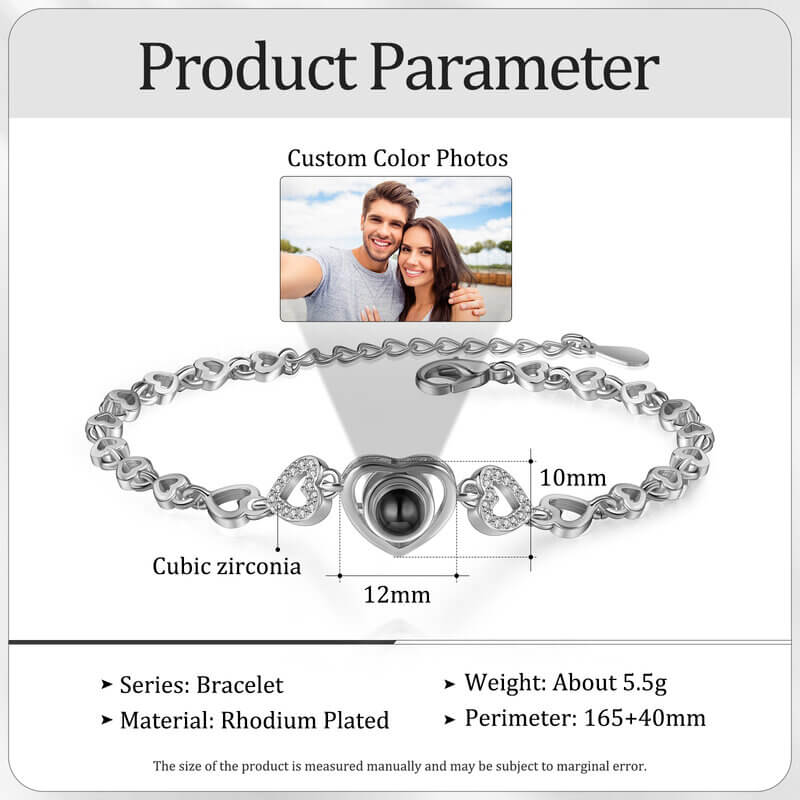 Photo Projection Heart Bracelet - Memory Projection Bracelet