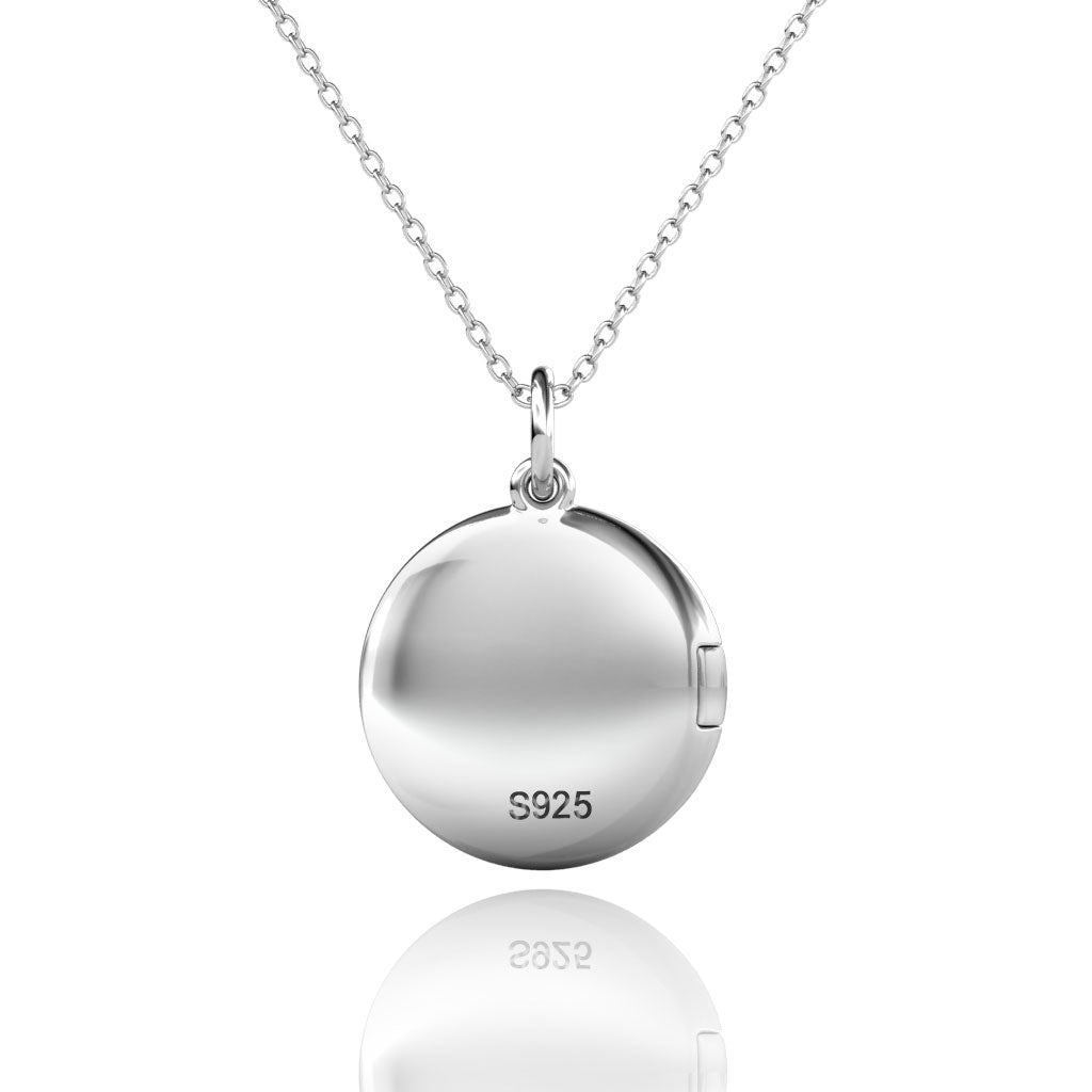 Personalised Locket with Photo - Round Locket with Picture Inside - Sterling Silver