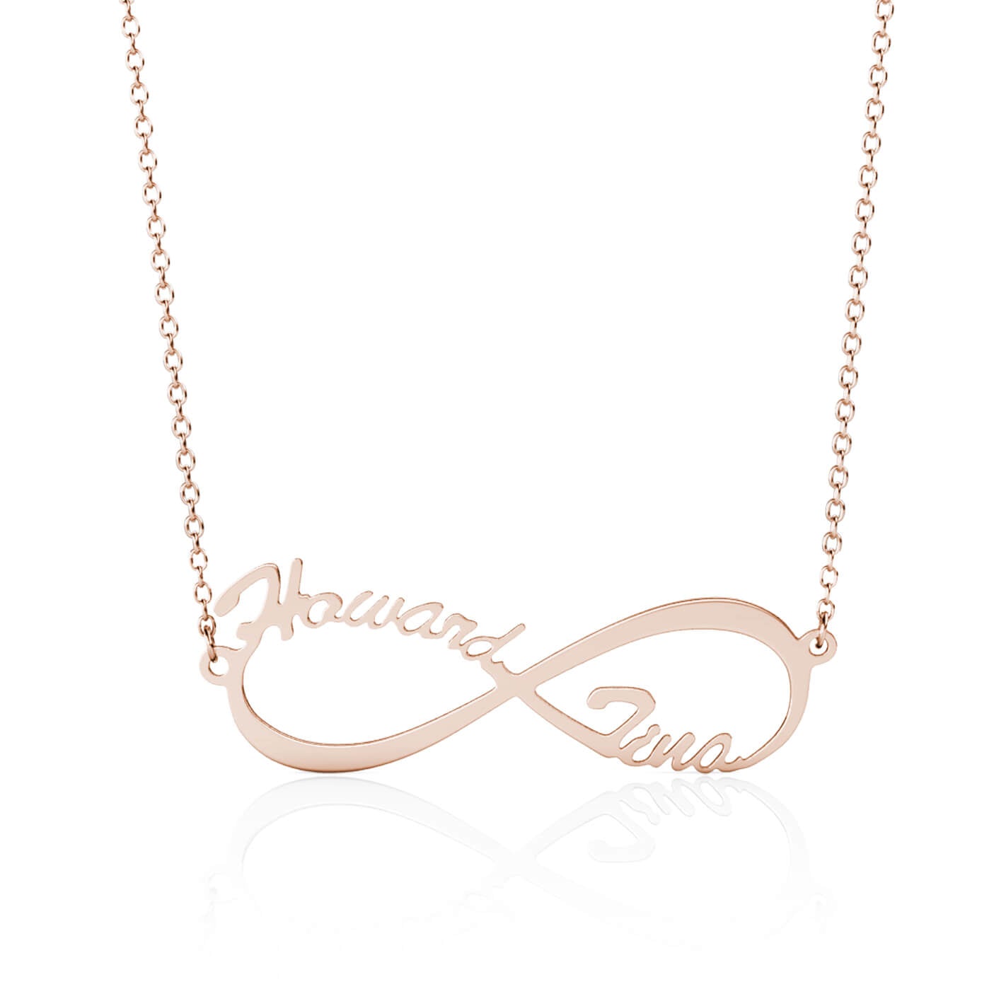 Infinity Two Name Necklace - Personalised Name Necklace Rose Gold - IFSHE UK