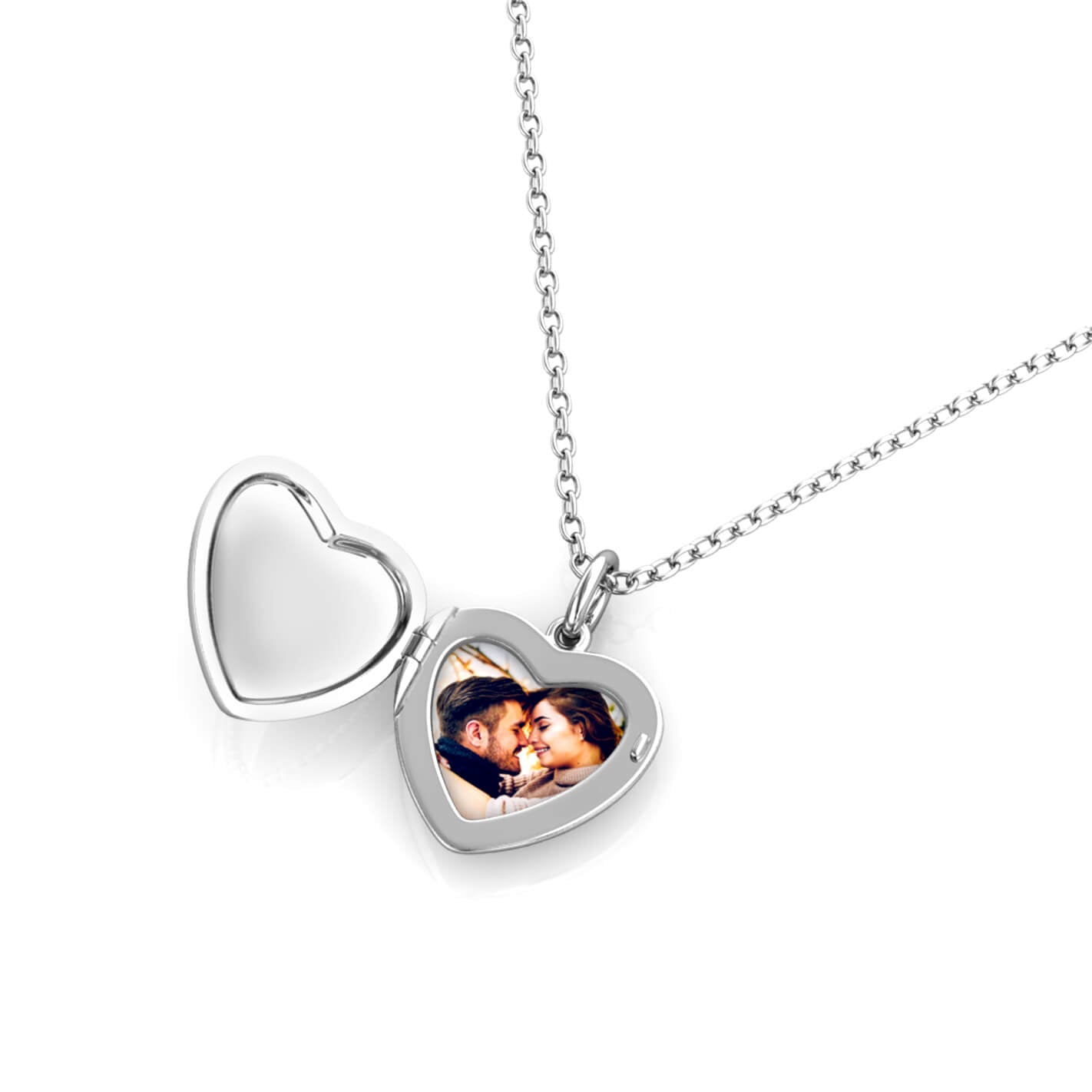 Personalised Heart Locket with Photo - Locket with Picture Inside - Sterling Silver