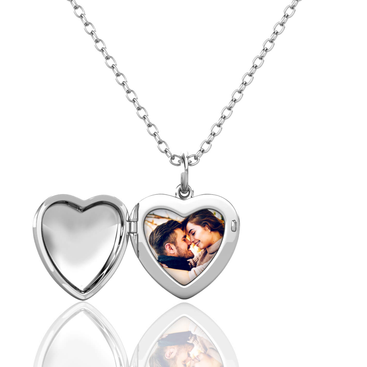 Personalised Heart Locket with Photo - Locket with Picture Inside - Sterling Silver