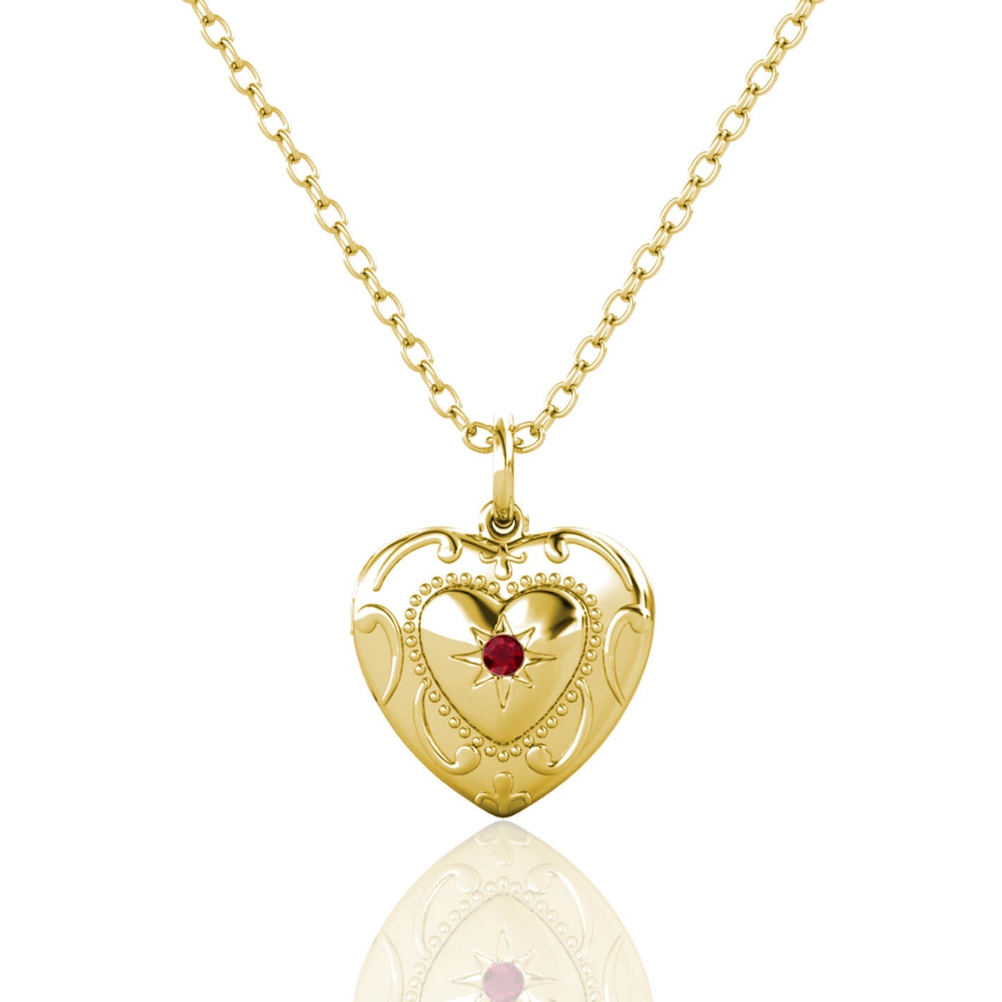 Personalised Heart Locket with Photo - Locket with Picture Inside - Gold