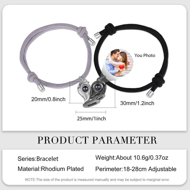 Memory Photo Projection Couple Bracelets