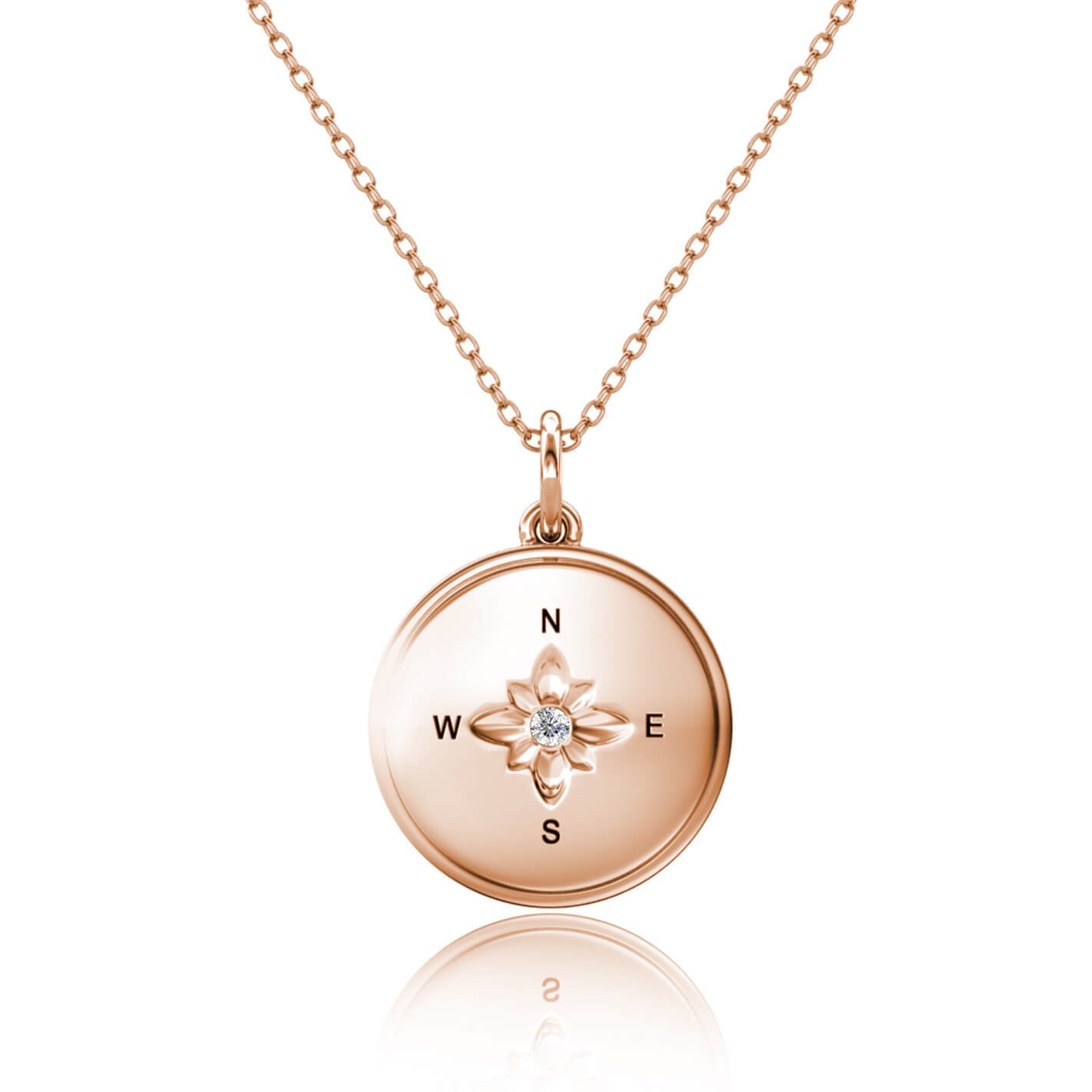 Personalised Locket with Photo - Round Locket with Picture Inside - Rose Gold